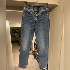 Express Dark Blue Cropped Jeans